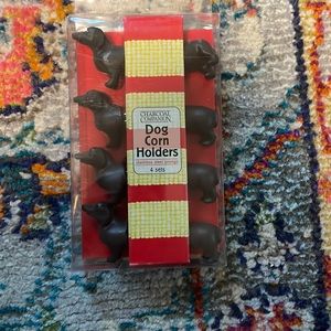 NIB Charcoal companion dog corn holders set of 4 with stainless steel prongs